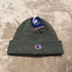CHAMPION Ribbed Cuff Dark Green BEANIE Cap Winter Hat New!